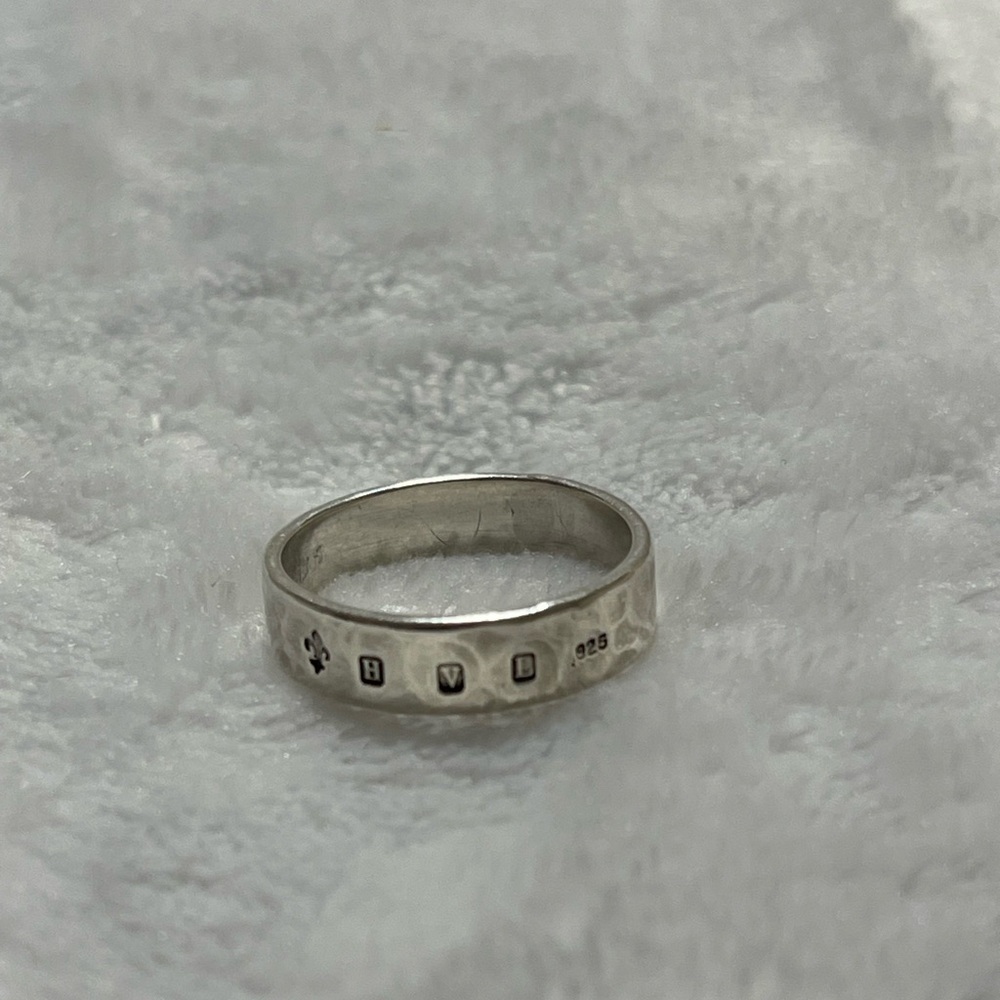 Silver Hammered Ring - image 2